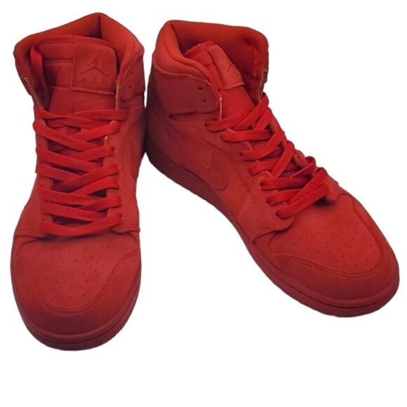 NIKE AIR JORDAN 1 2016 RETRO HIGH TRIPLE GYM RED SUEDE [332550-603] Size 8 - Picture 3 of 16